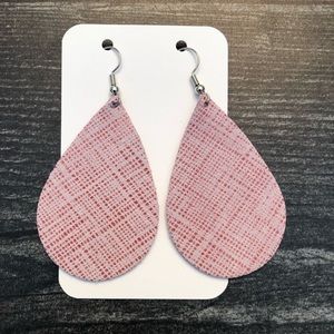 Leather Teardrop Earring - NIP